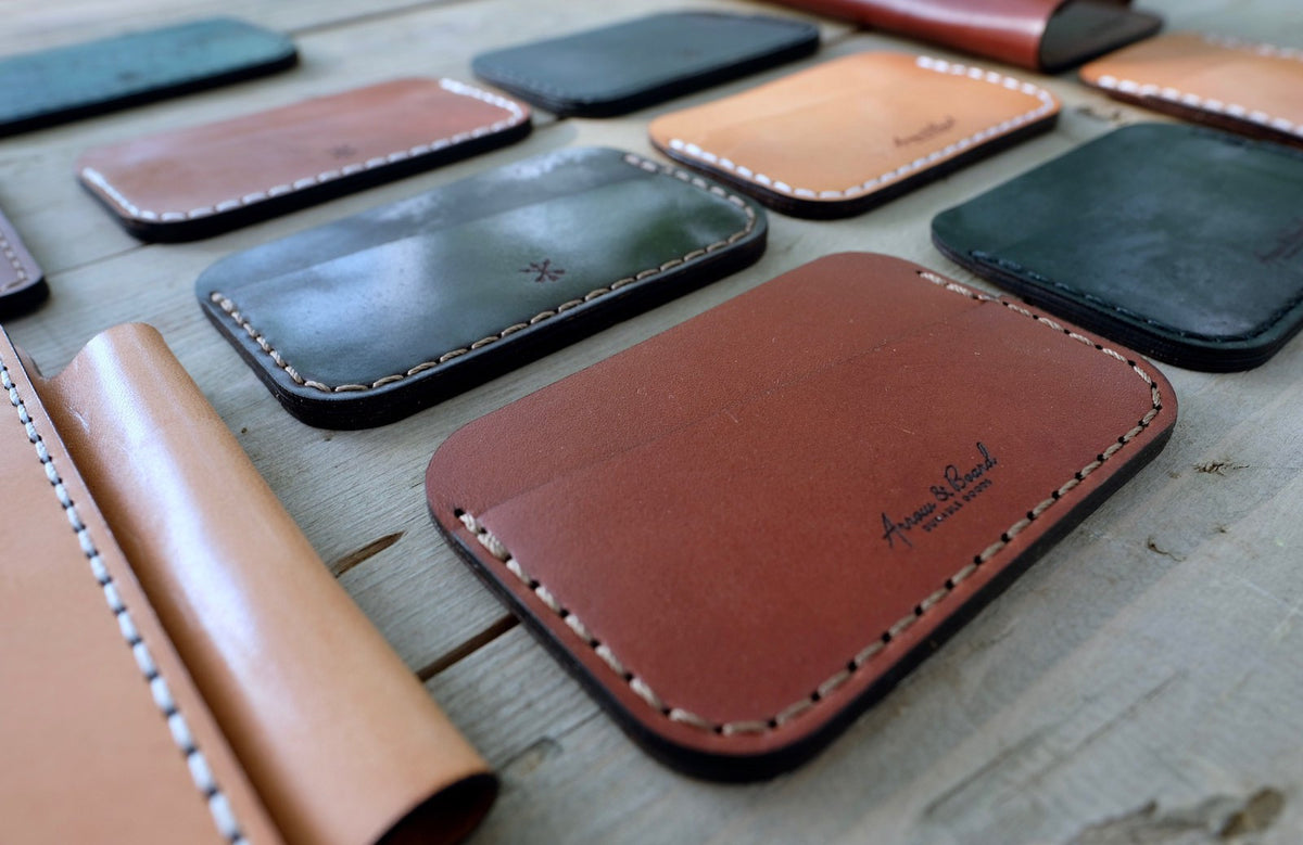 Full Grain Leather Wallet - Slim Simple ID - Chestnut Brown – Arrow & Board