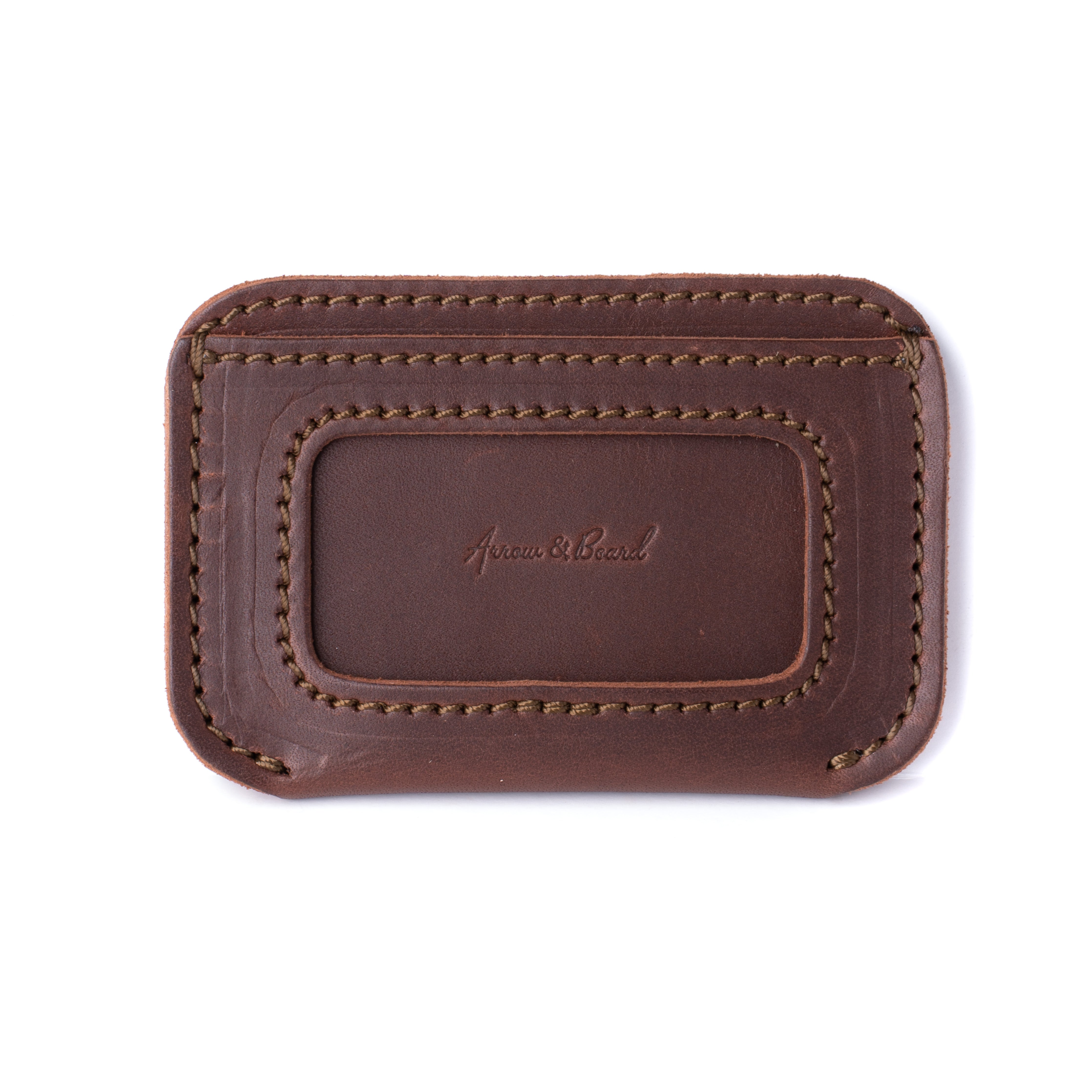 Full Grain Leather Wallet - Slim Simple ID - Chestnut Brown