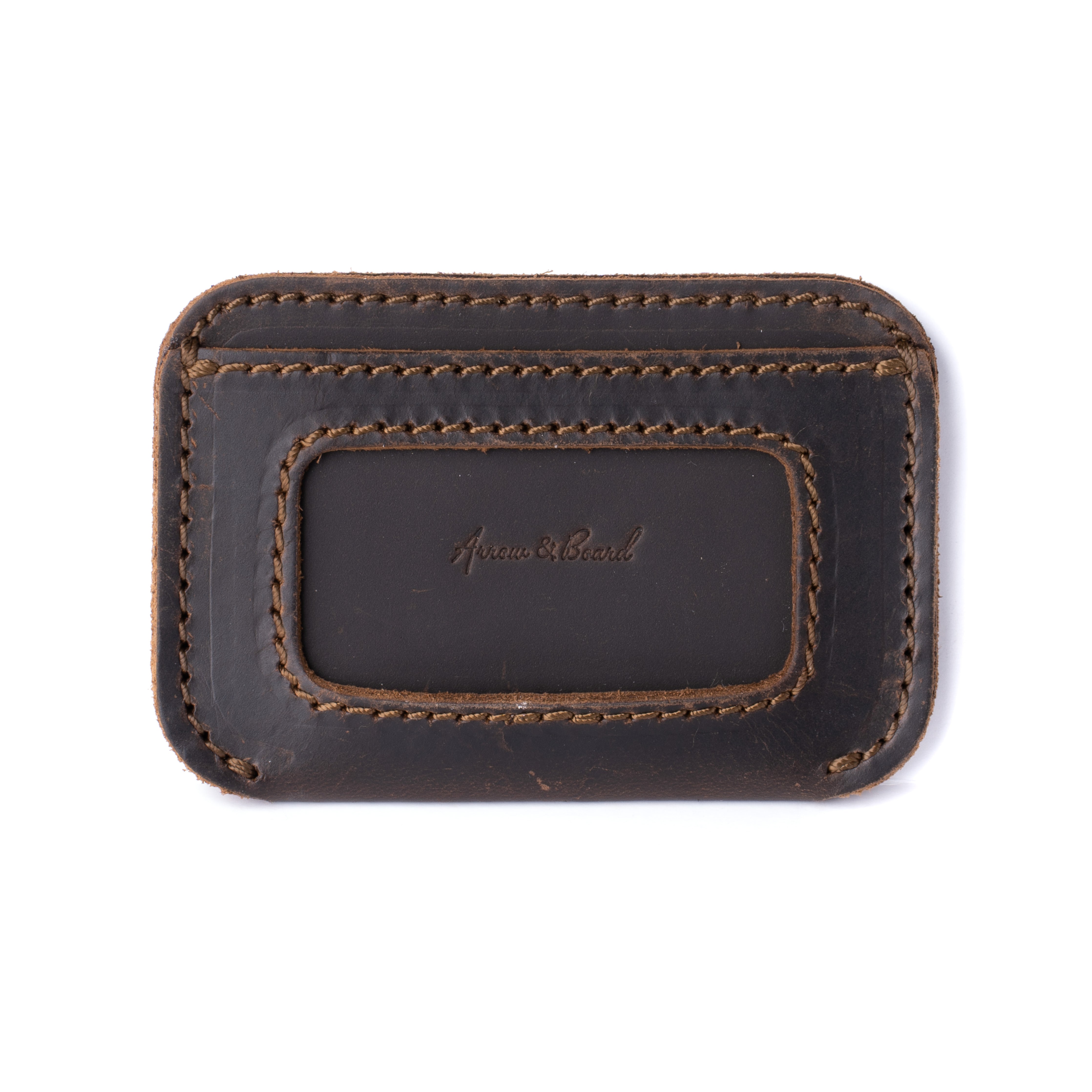 Full Grain Leather Wallet - Slim Simple ID - Espresso Brown
