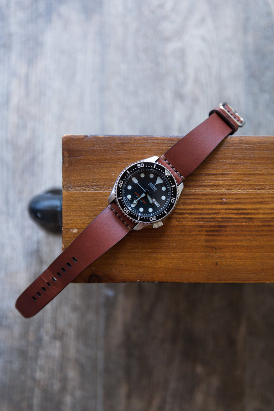 Leather Simple Watch Strap - Medium Brown