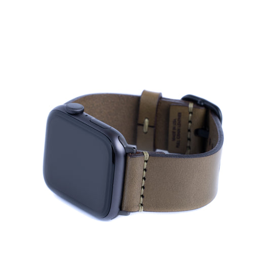 Leather Simple Apple Watch Band - Olive