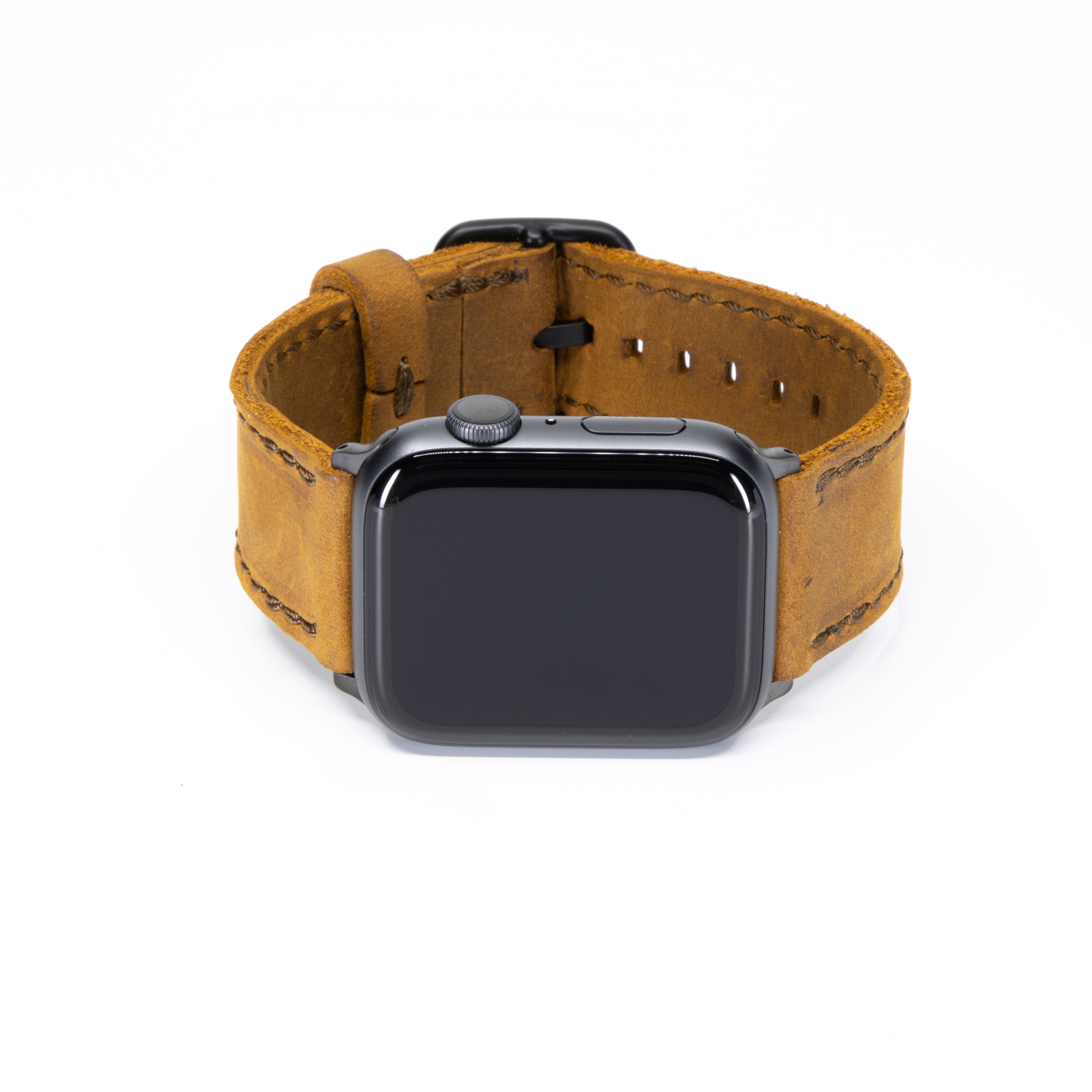 Full Grain Leather Apple Watch Band - Porter - Tobacco Brown 