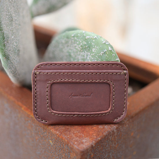 Leather Simple ID Wallet - Chestnut