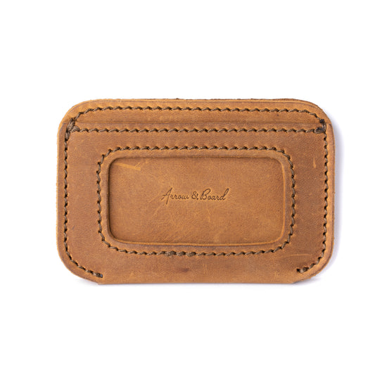 Leather Simple ID Wallet - Tobacco