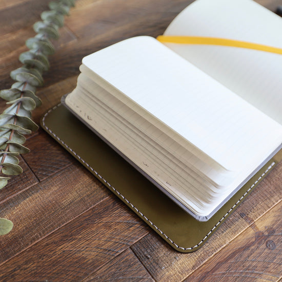 Leather Journal Cover w/ Notebook - Olive