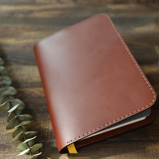 Leather Journal Cover w/ Notebook - Medium Brown