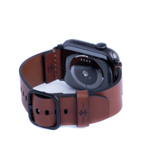 Load image into Gallery viewer, Leather Simple Apple Watch Band - Medium Brown
