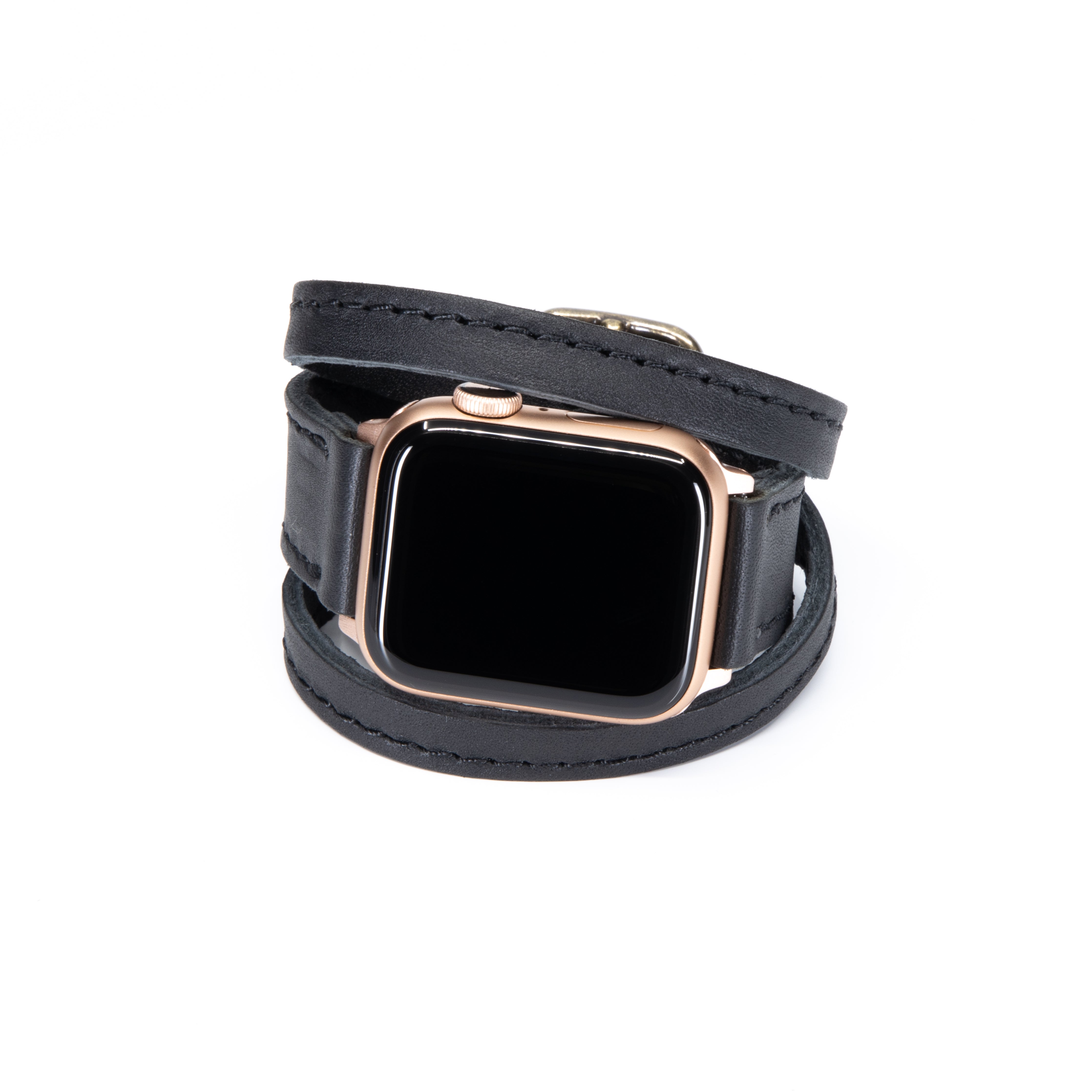 Triple Tour™ Leather Apple Watch Band - Midnight Black – Arrow & Board