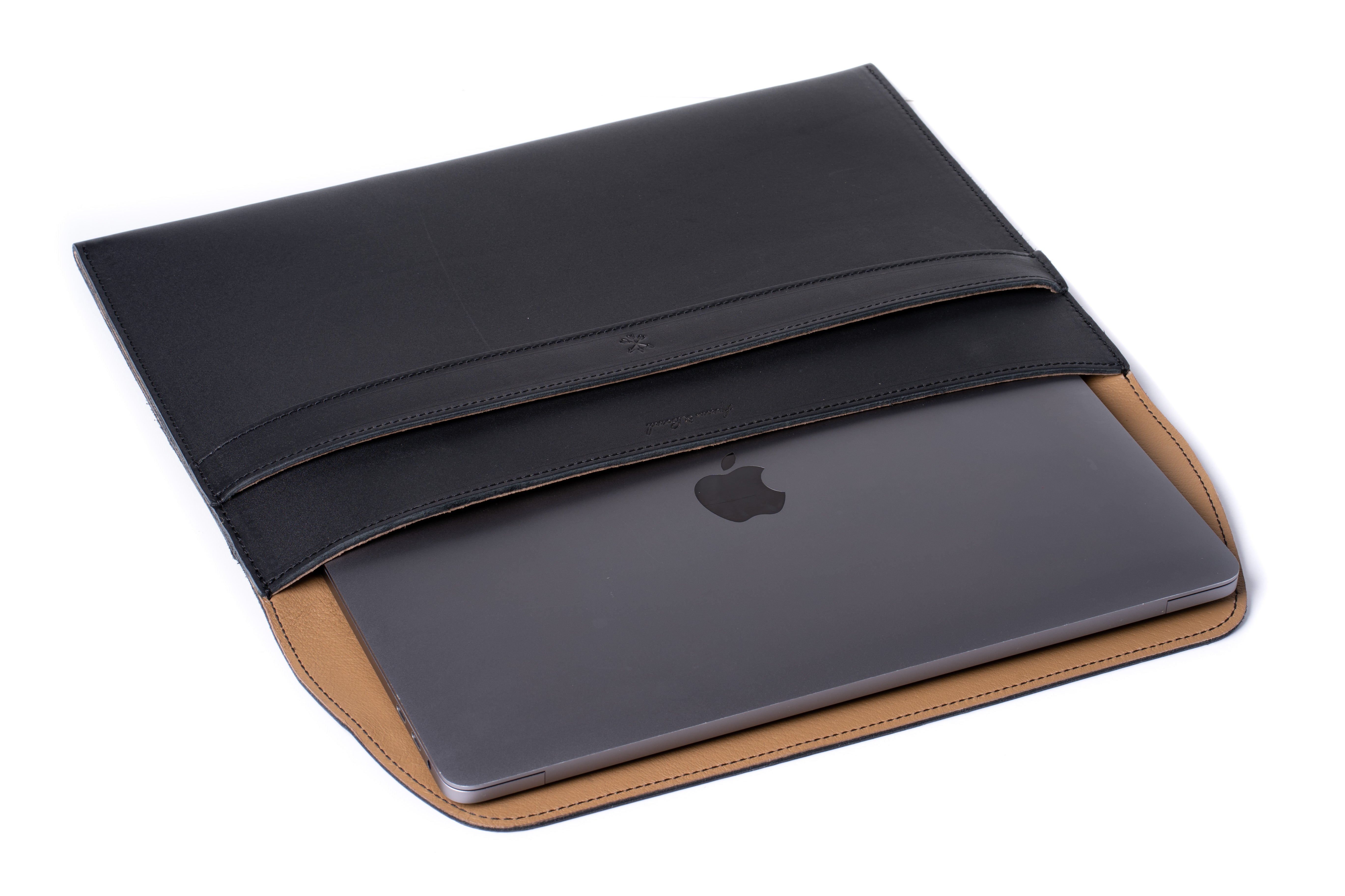 Full Grain Leather MacBook Sleeve Case - Midnight Black – Arrow