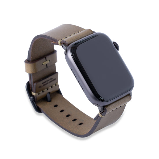 Load image into Gallery viewer, Leather Simple Apple Watch Band - Olive
