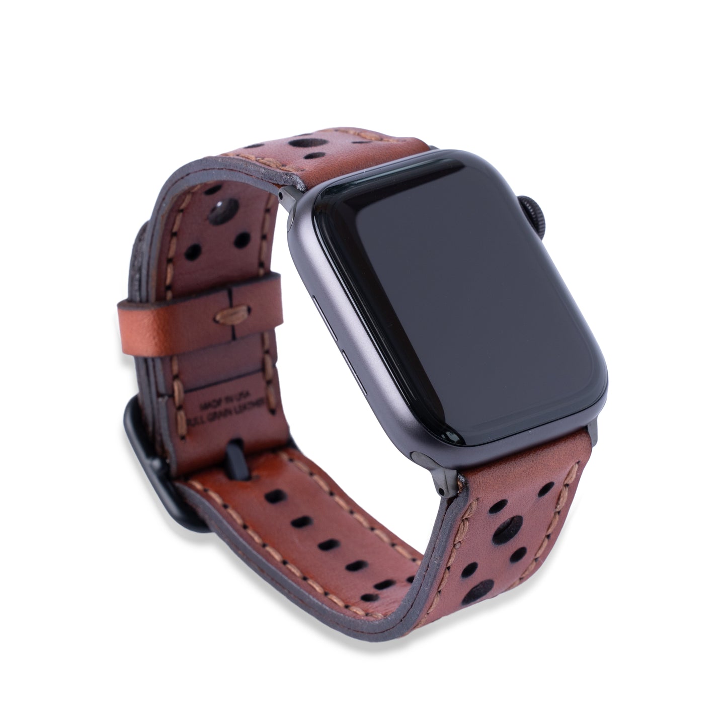 Load image into Gallery viewer, Leather Touring Apple Watch Band - Medium Brown
